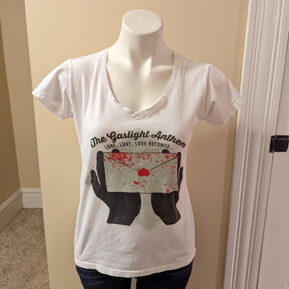 The Gas Light Anthem white band Tshirt size small
